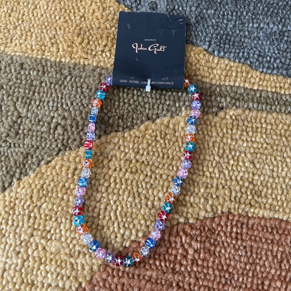 Brandy Melville Jewelry - NWT John Galt Brandy Melville PacSun Flower Beaded Choker Necklace Y2K Style